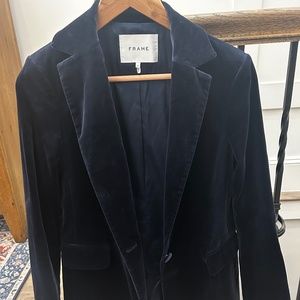 Navy Blue Velvet Blazer by Frame Denim